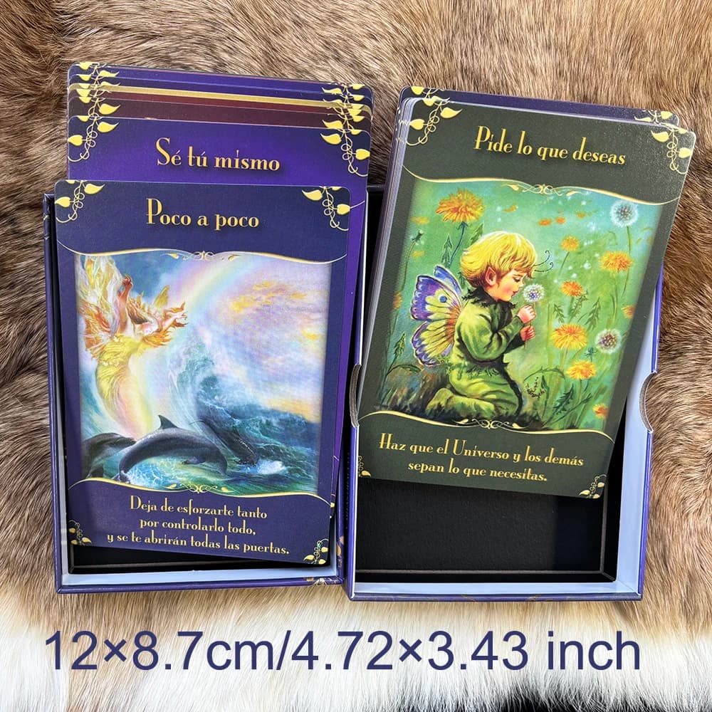 Magical Fairy Oracle Cards – Spanish Language | 44-Card Large Size Guidance Deck 12×8.7 cm (4.72×3.43 in)