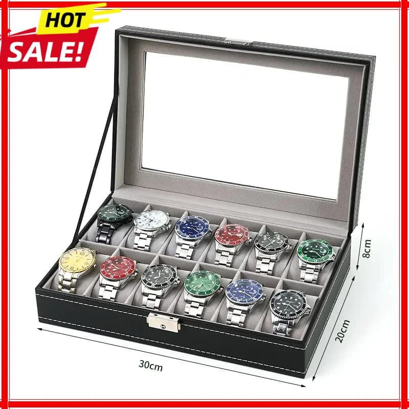 Watch Boxes 2/3/4/5/6/8/10/12 Girds Cases Storage Boxes Watch Organizer Case PU Leather Watch Display Jewelry Box For Best Gifts