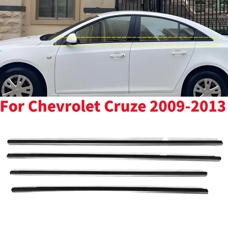 4 pezzi di finestre in gomma per auto che decorano strisce meteorologiche per Chevrolet Cruze 2009-2013