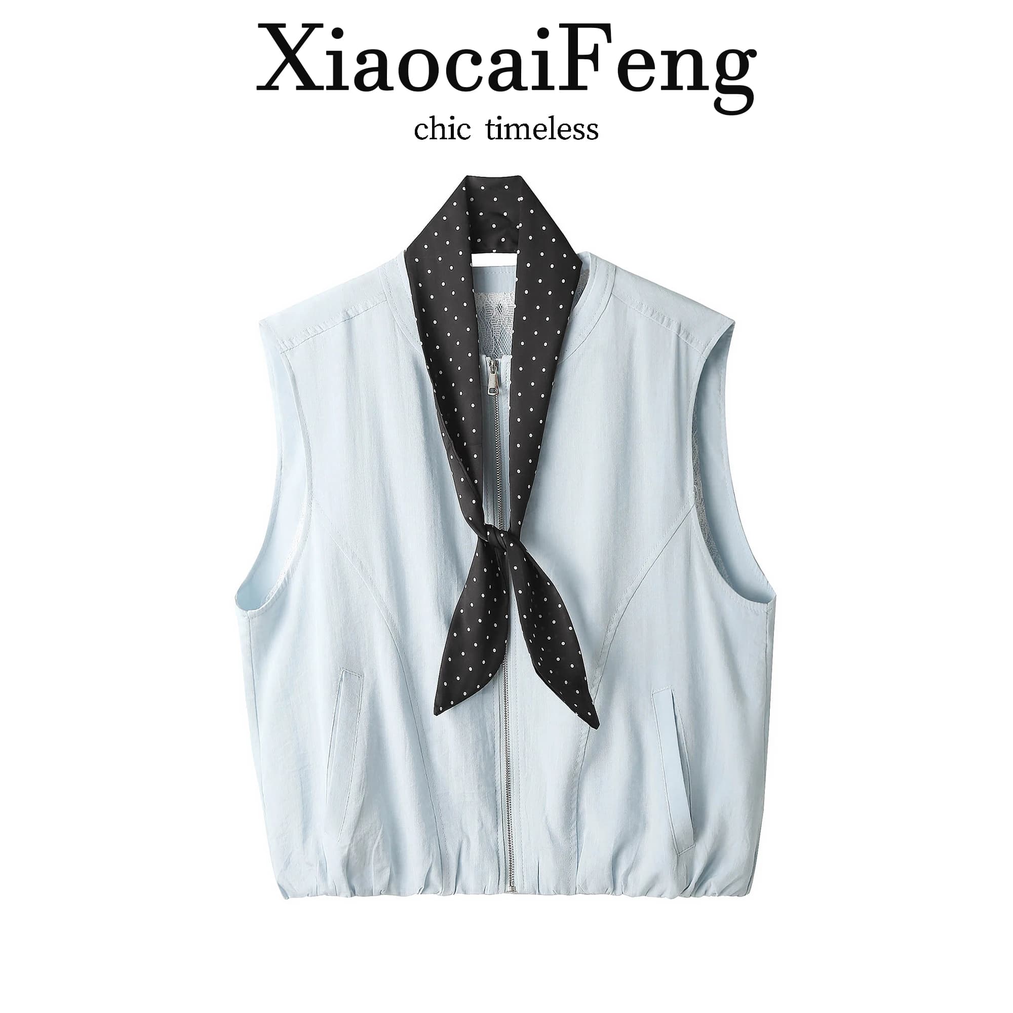 Stylish Lace Splicing Linen Vest Women's Summer Thin Sleeveless Outerwear Shoulder Pad Jacket Fashionable Elegant Lightweight
