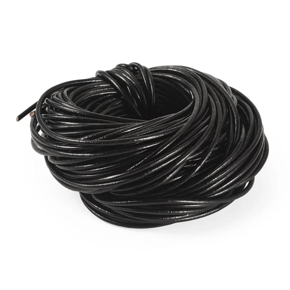 1 Bundle Black Cowhide Leather Cord 2mm/3mm/4mm Round Leather Rope For DIY Bracelet Necklace Jewelry Making Accessories