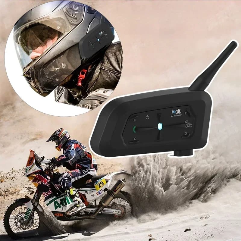 Casco moto AV7 Interfono Bluetooth Impermeabile Arbitro di calcio Auricolare interfono Bluetooth per motociclismo Sci Arrampicata