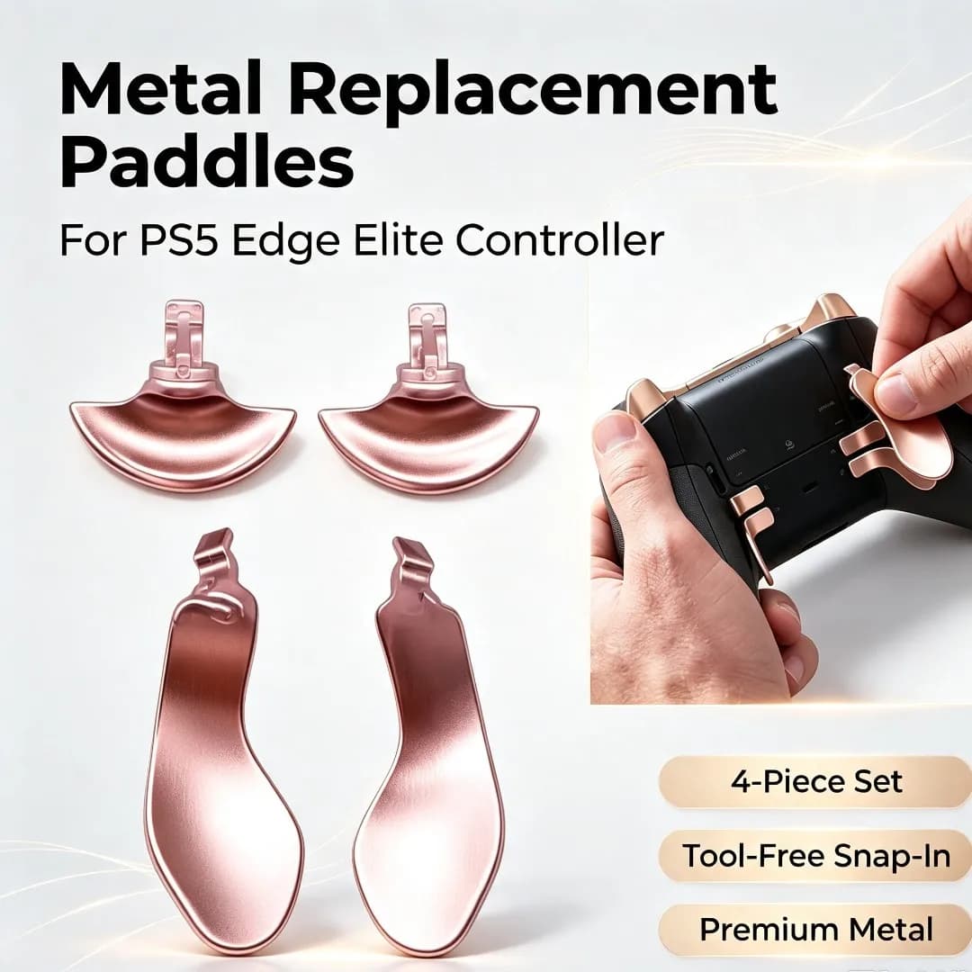 Metal Back Controller Paddles Replacement 4Pcs for PS5 Edge Controller Colorful Durable Buttons Triggers Joystick Accessories