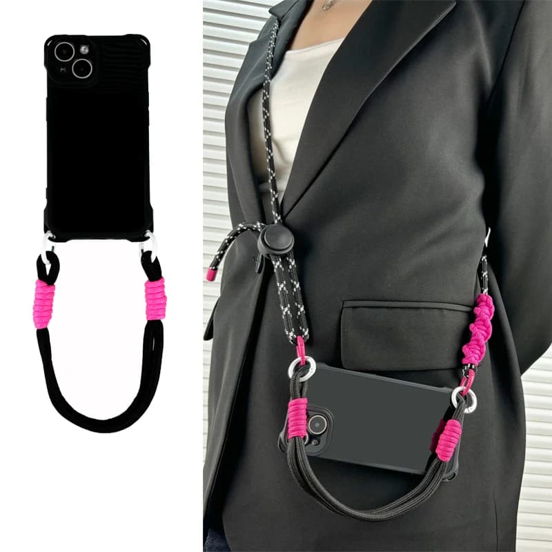 Phone Case with Neck Strap for iPhone 17 Air 16 15 14 11 12 13 Pro Max Cover Soft