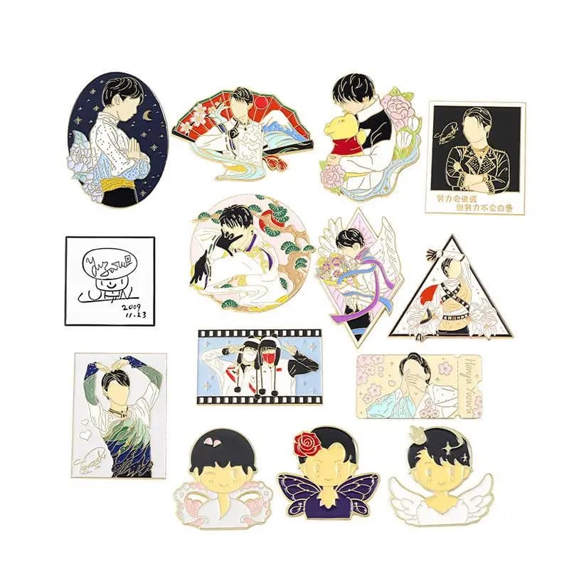 Hanyu Yuzuru Spille smaltate Pattinaggio di figura Atleta Spille personalizzate Sport Distintivi da bavero Gioielli di cartoni animati Regalo per i fan Amici