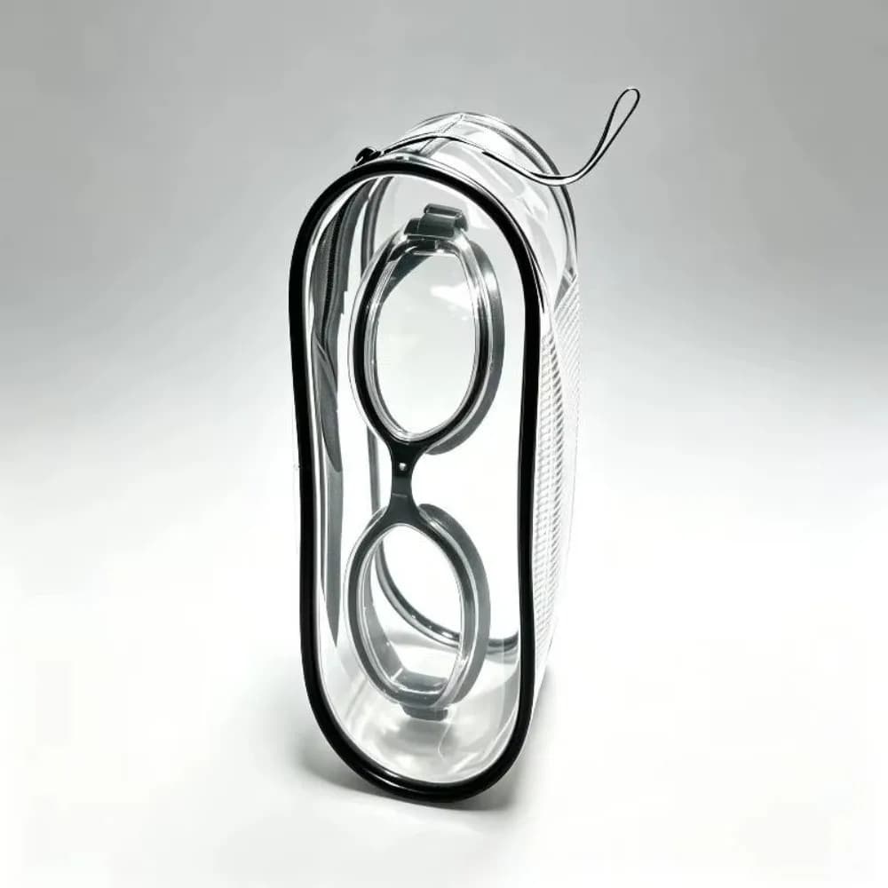 PVC Material Swim Goggles Case Transparent Design Breathable Fabric Protective Zipper Cover Anti-Scratch Coating