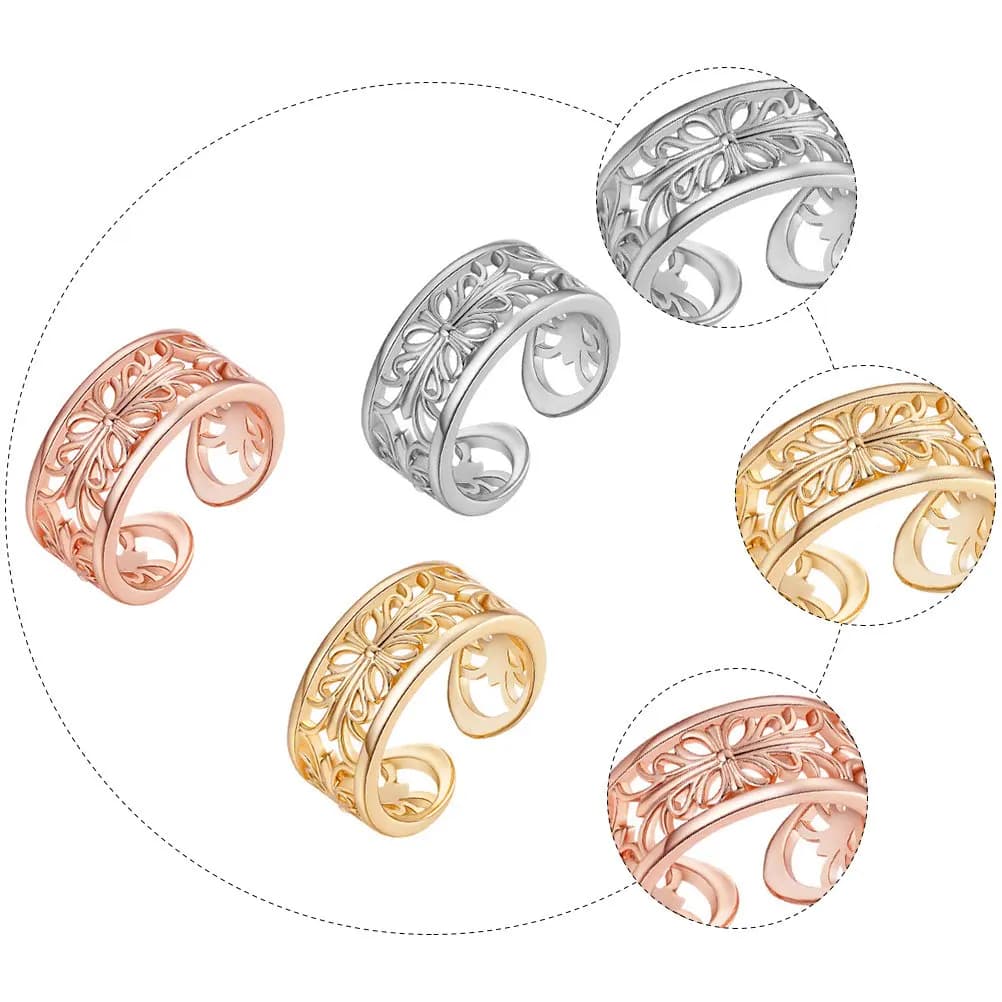 Set di 3 Anelli per Dita dei Piedi da Donna, Anelli Decorativi per Piedi e Nocche, Gioielli alla Moda in Stile Esagerato per Uso Quotidiano, Feste e Banchetti