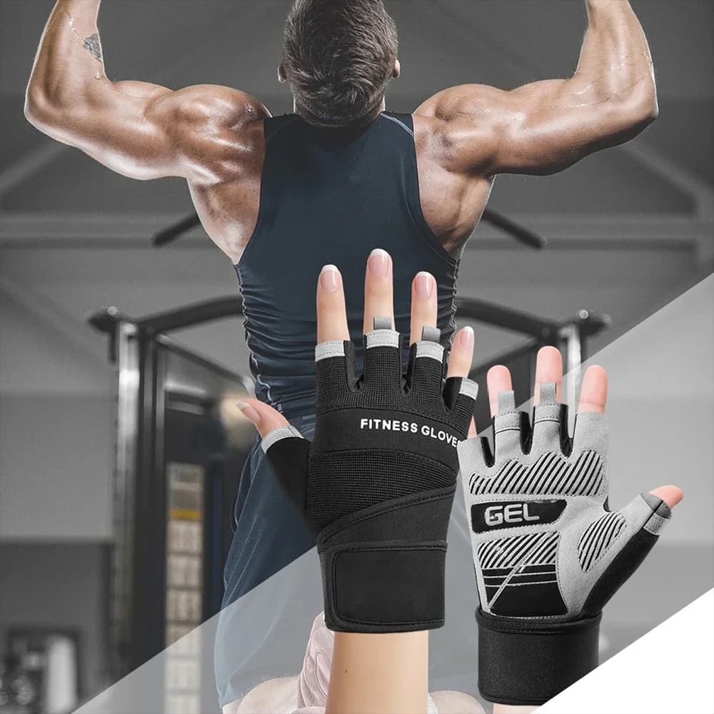 Men's Half-Year Cycling Gloves Non-slip and wear-resistant wrist gloves for gym exercises Pull Up Yoga Exercise