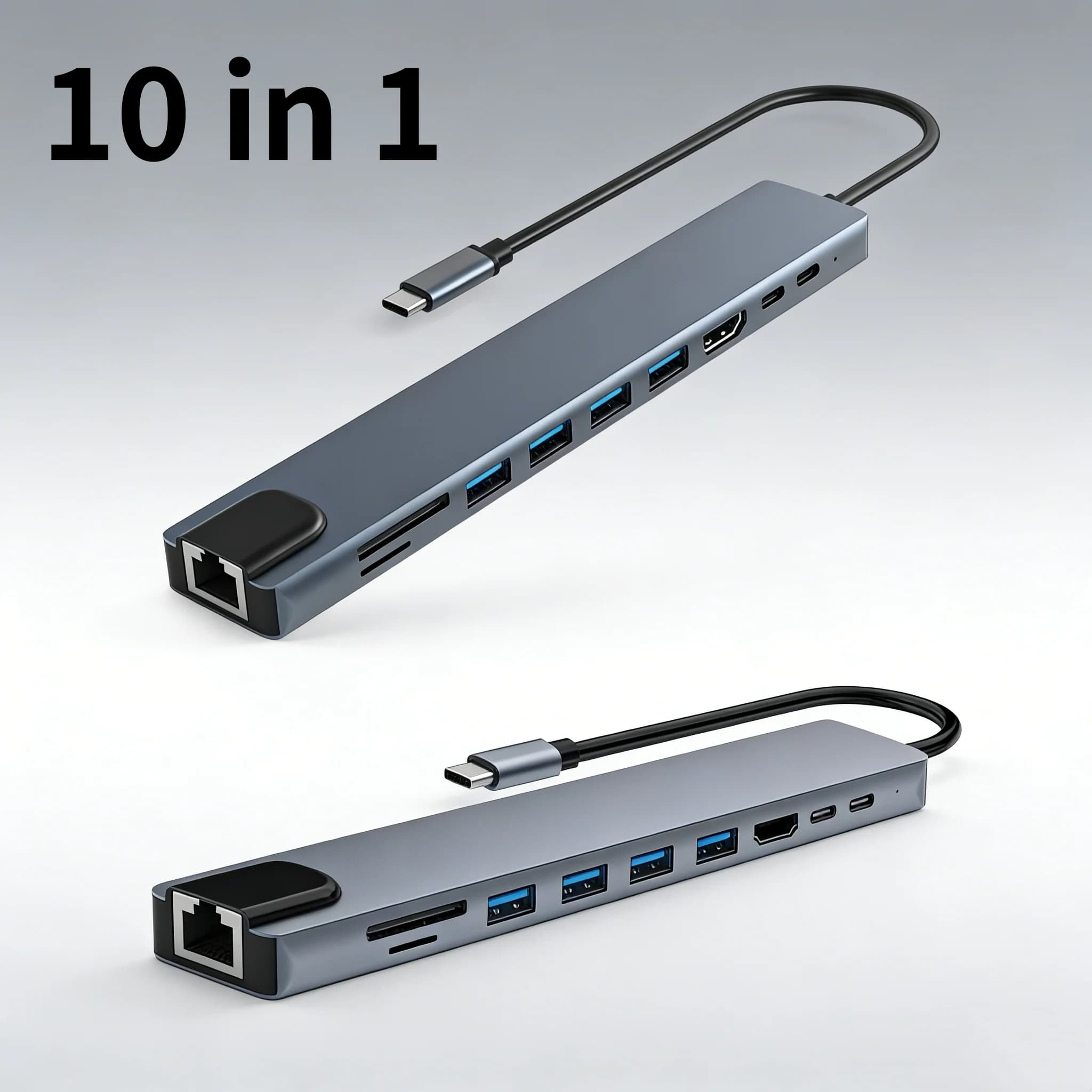 Docking Station USB C con HDMI 4K, Ethernet 100Mbps, Lettore Schede SD/TF, USB 3.0/2.0 e Ricarica PD 100W - per Macbook