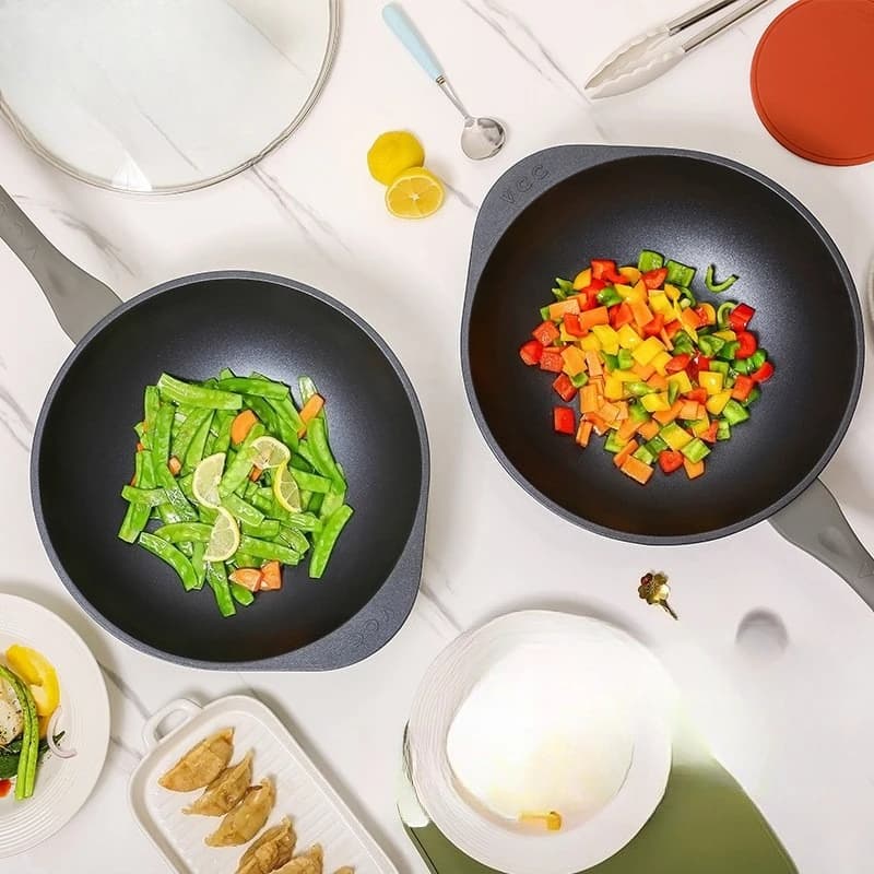 Simple air cushion pan for domestic use, non-stick pan, induction cooker, universal gas pan for low oil fumes