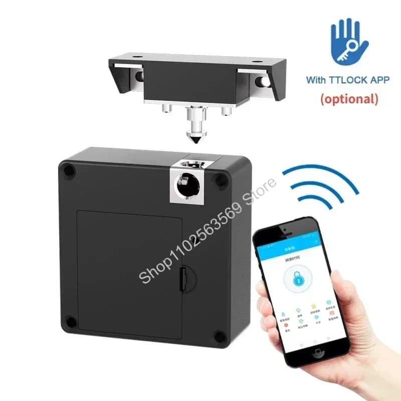 Serratura intelligente per porta in legno Serratura elettronica invisibile senza chiave Scheda IC App NFC TTlock Sblocca armadietto per mobili Cassetto Serrature intelligenti