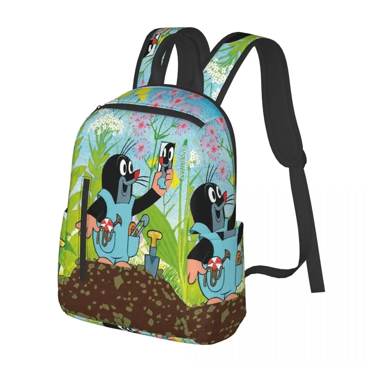 Zaino per studenti Mole Happy Krtek, borsa da scuola, zaino da viaggio per escursioni, per ragazzi e ragazze, borsa a tracolla alla moda