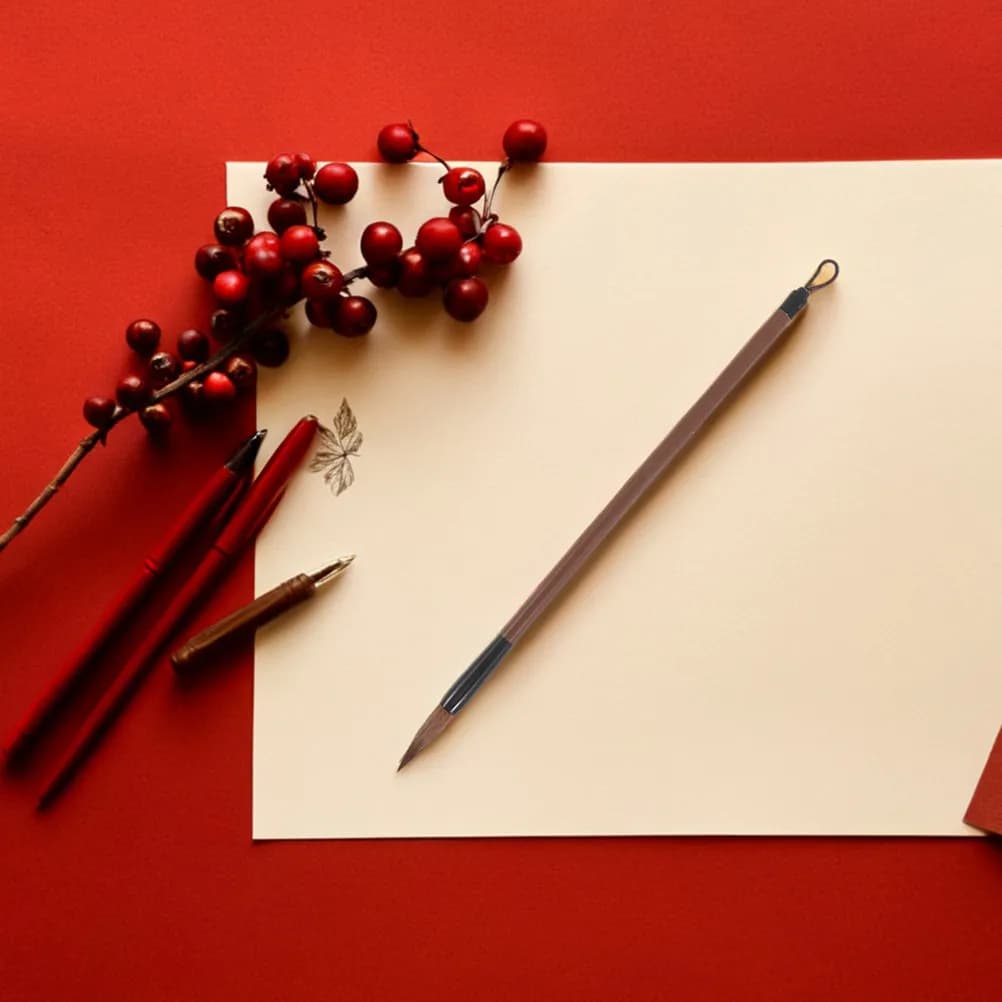 12Pcs Chinese Calligraphy Brush Set for Beginners Students Ink Brushes Writing Drawing Practice Painting School Home