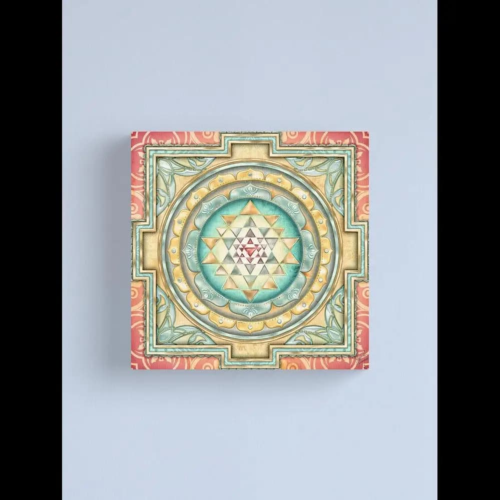 Sri Yantra A Canvas Print Sacred Geometry Wall Art for Meditation Spiritual Decor Poster Prints Home Decor