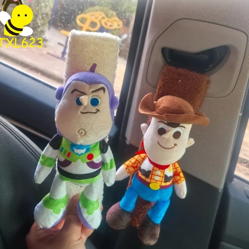 Toy Story Buzz Lightyear Woody Cartoon Double Seat Belt Shoulder Cover Cute Fashion Car Seat Belt Protective Cover Decoration