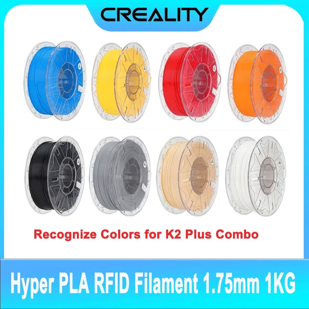 Filament Creality Hyper PLA RFID 1.75mm 1KG for High Speed Printing, Rich Colors, RFID Tag, 3D Printing Filament for K2 Plus Combo