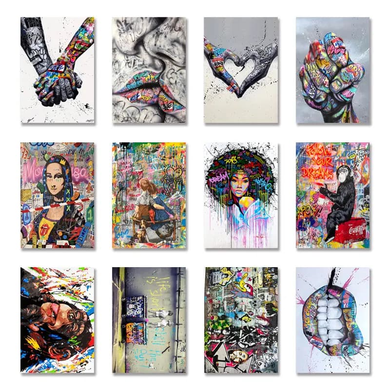 Banksy Street Graffiti Collage Monkey 5D DIY Diamond Painting Wall Art Picture For Bedroom Nordic Home Decoration