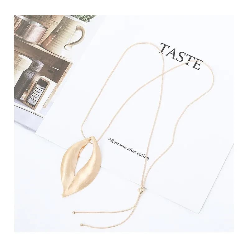 Exclusive for Explosive Necklaces, Retro Long Leaf Brushed Pendant, Alloy Women's Sweater Chain