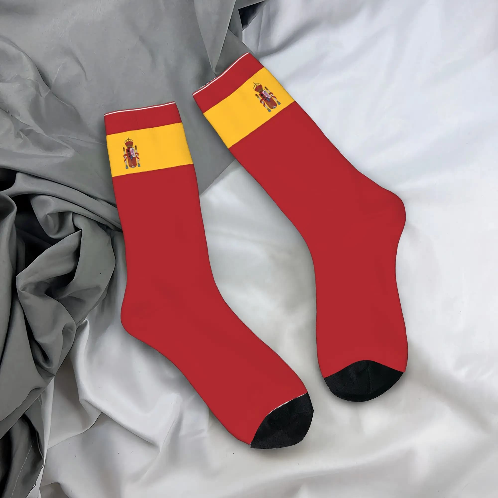 Spain Flag Socks Spring Stockings Modern Unisex Men Soft Socks Custom Outdoor Non Slip Socks