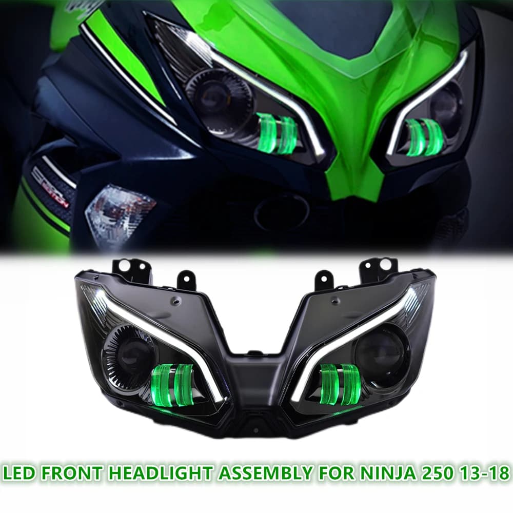 Faro LED KT per moto Kawasaki Ninja 250 2013-2017/Ninja 300/ZX6R 2013-2018/Versys 650/Versys 1000 15-20