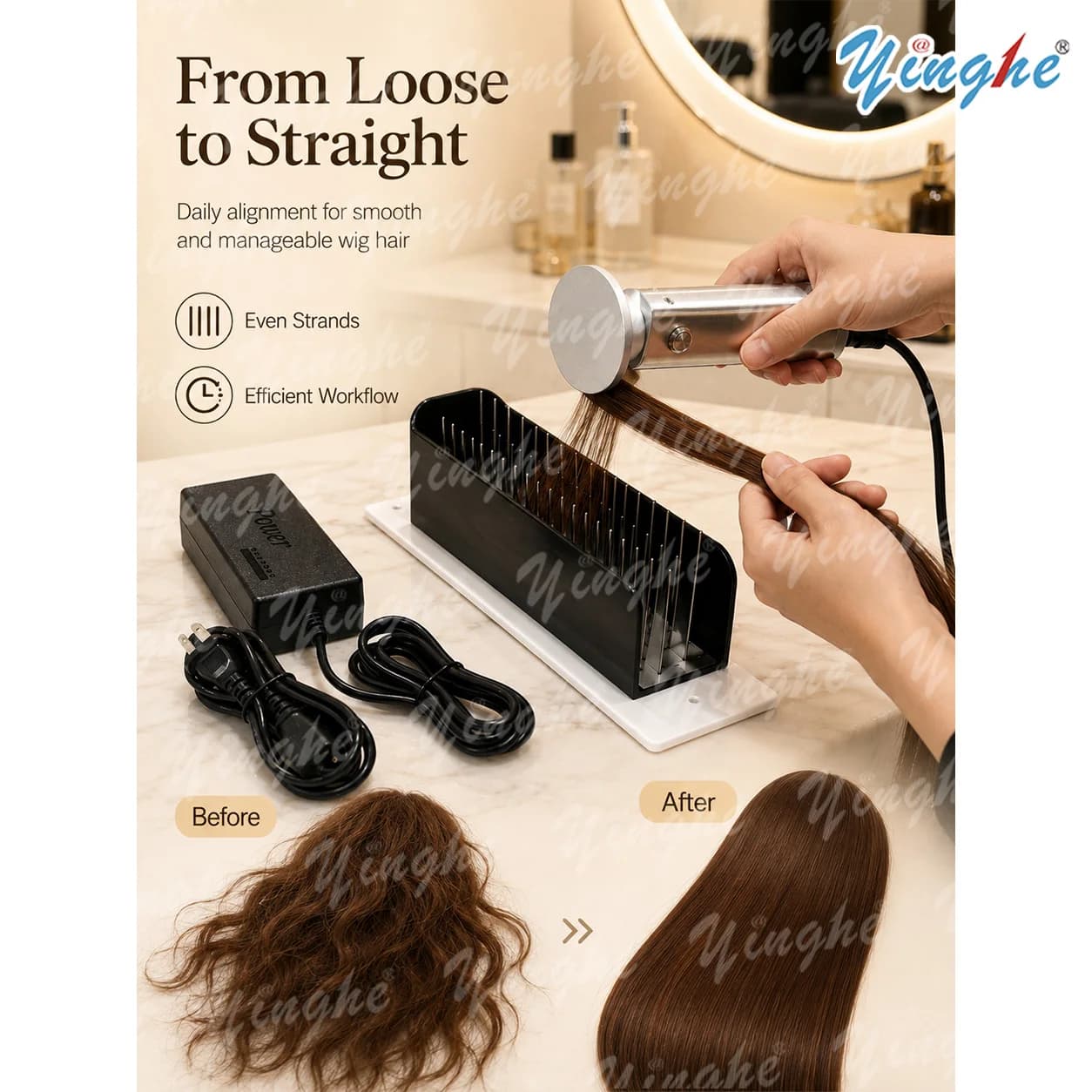Hair Straightener Iron With Ionic Care,No Damage Fast Flattening Tool For Bulk Weave Hair,High Efficiency Salon Equipment