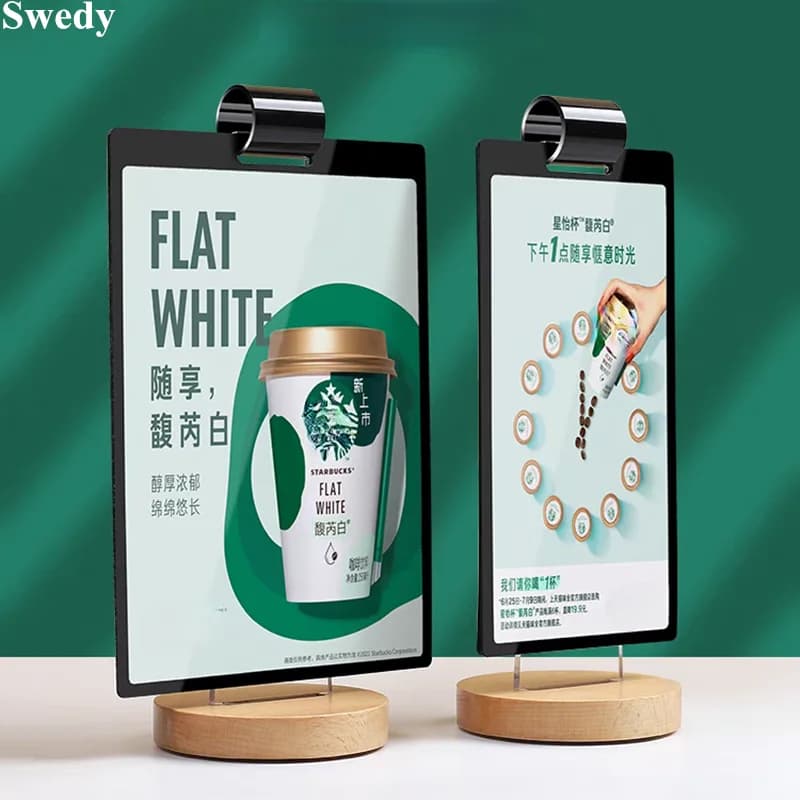 A4 210x297mm Acrylic Table Card Sign Paper Holder Stand Rack Desktop Billboard Price Tag List Menu Display Picture Frame
