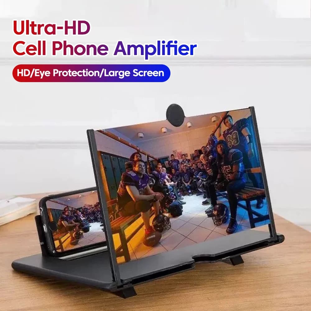 Portable 10/12 inch phone screen magnifier and phone support suitable for all smartphones