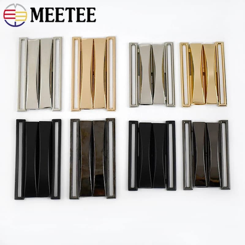 Meetee 2 pz 30-70mm fibbie per cinture in metallo per cucire donne cappotto piumino pantaloni bottoni chiusura decorazione accessori per abbigliamento fai da te
