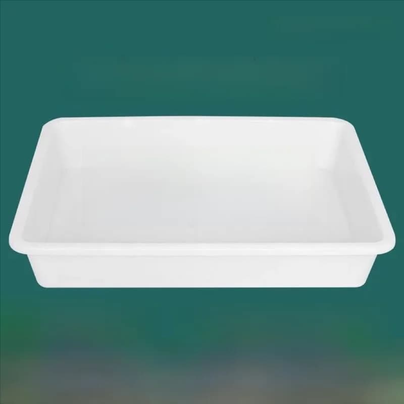 Contenitore Rettangolare in Plastica Bianca per Alimenti, Scatola per Hot Pot, Vassoio Profondo per Organizzazione Cucina e Casa