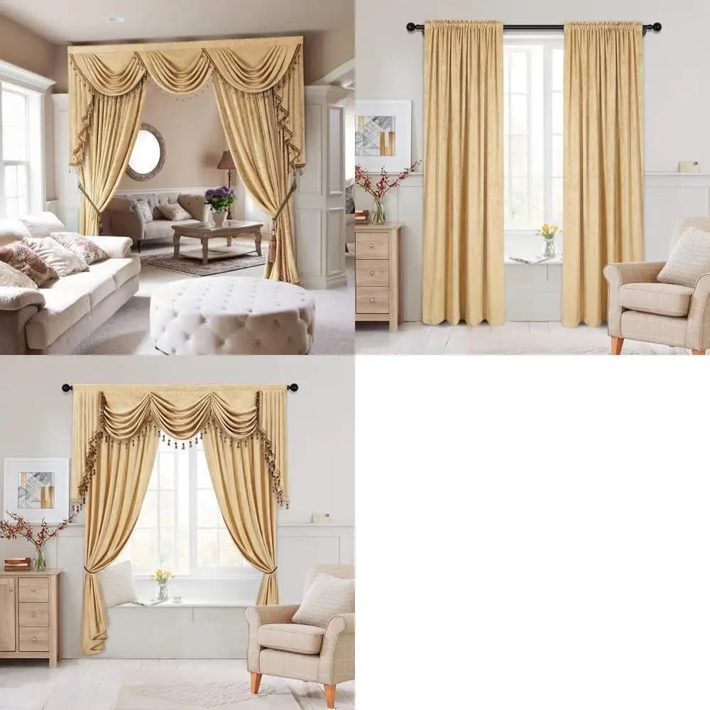 Elegant Double Face Belt Curtains, 52x96 Inches, 2 Panels, Suitable for Living Room and Bedroom