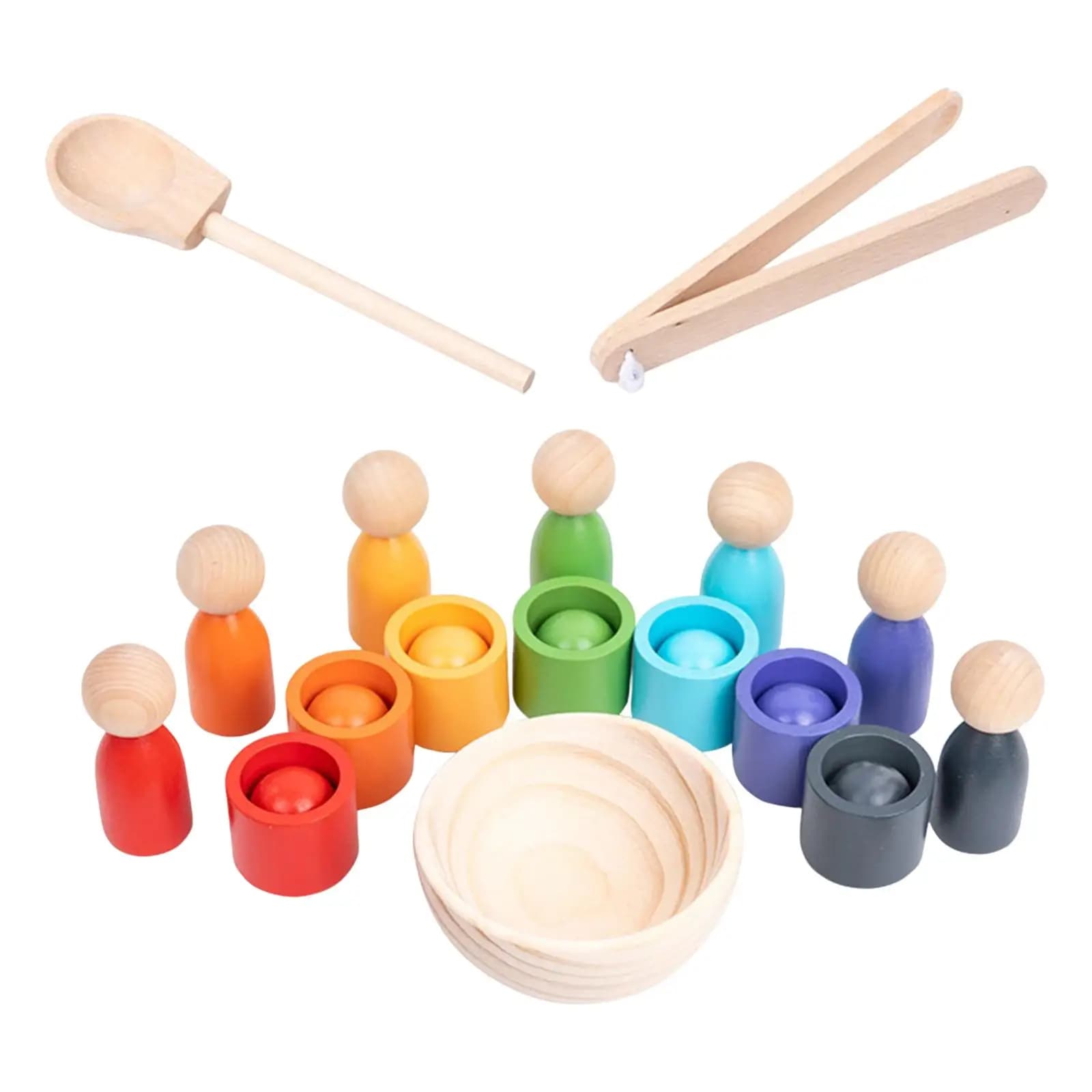 Balls in Cups Montessori Gioco da tavolo a 7 colori Giocattolo educativo per l'apprendimento prescolare