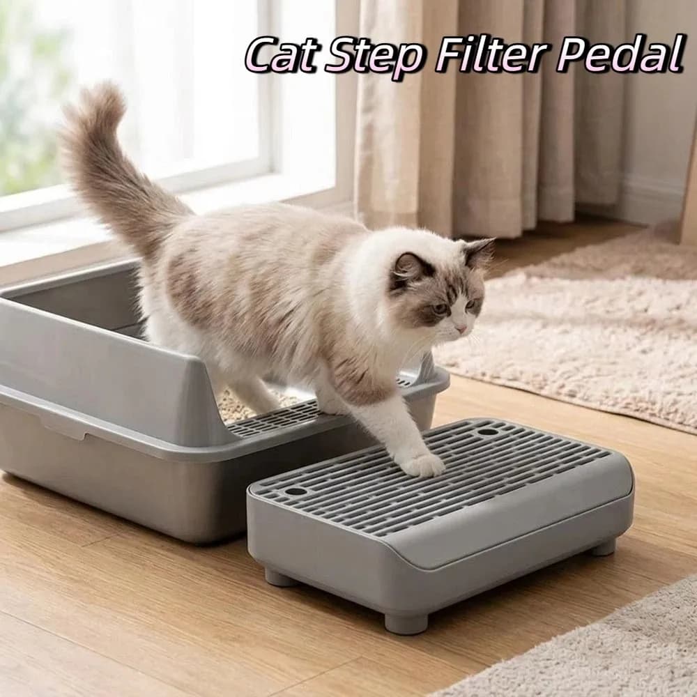 Double Layer Cat Step Filter Pedal Non Slip Splash-proof Cat Litter Box Step Plastic Cat Litter Catcher Automatic Litter Box