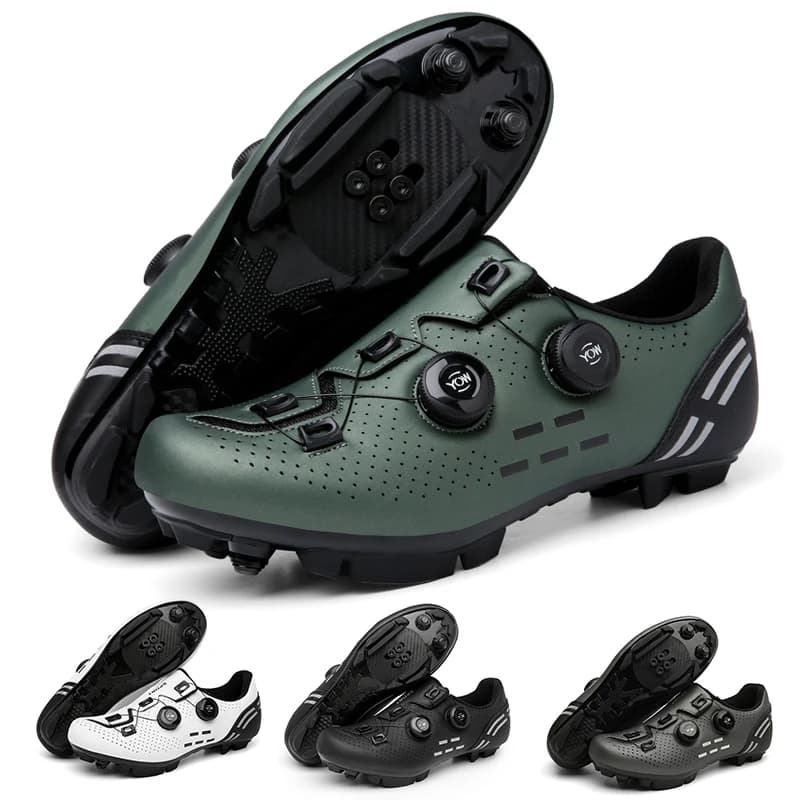 Scarpe da Ciclismo 2026 MTB con Tacchette Uomo Donna, Scarpe Sportive in Carbonio per Bici da Corsa, Calzature da Ciclismo su Strada SPD Flat per Mountain Bike