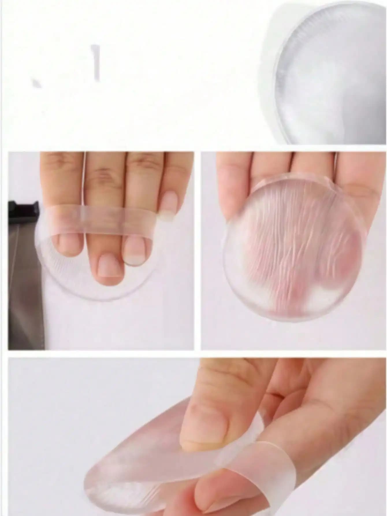 2pcs/4pcs/6pcs Silicone Makeup Sponge, Non-Absorbing Crystal Cushion BB Cream, Transparent Jelly Foundation Puff, Non-Absorbing