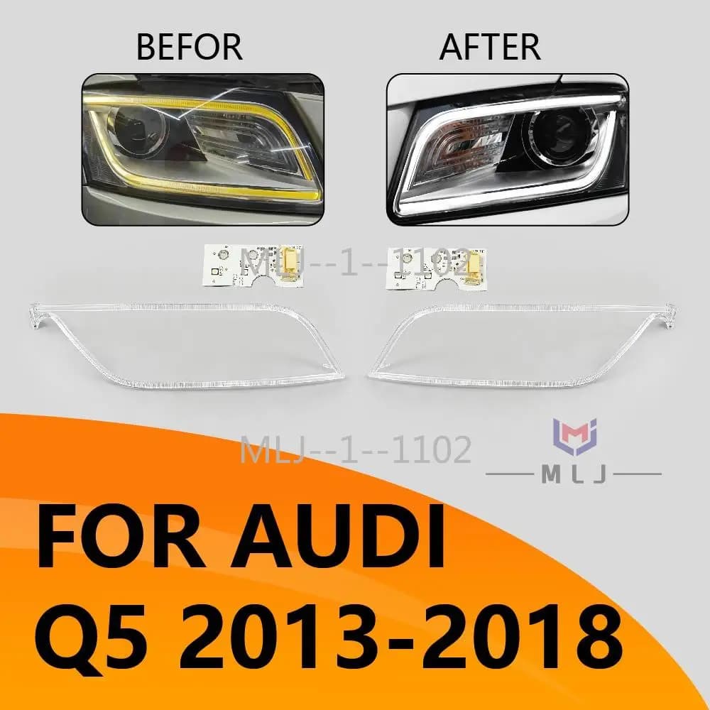 Per AUDI Q5 2013-2018 Auto Faro DRL Tubo di Luce Tubo Acrilico LED Luce di Marcia Diurna chip Guida Angel Eyes bordo bianco