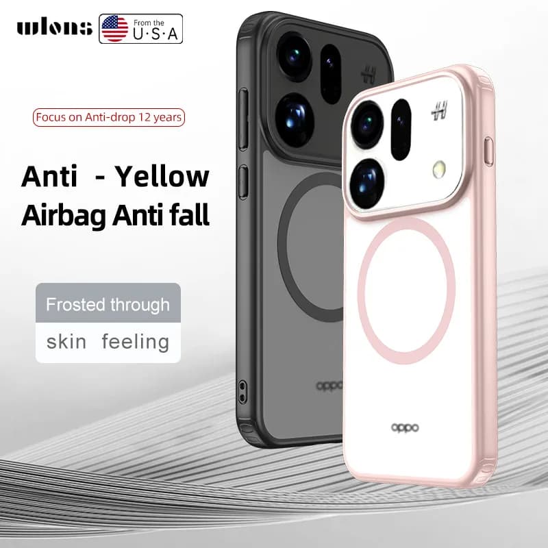 Custodia Ice Armor Frosted per OPPO Find X9s Pro 5G con ricarica wireless magnetica e protezione completa per OPPO X9 Ultra 5G
