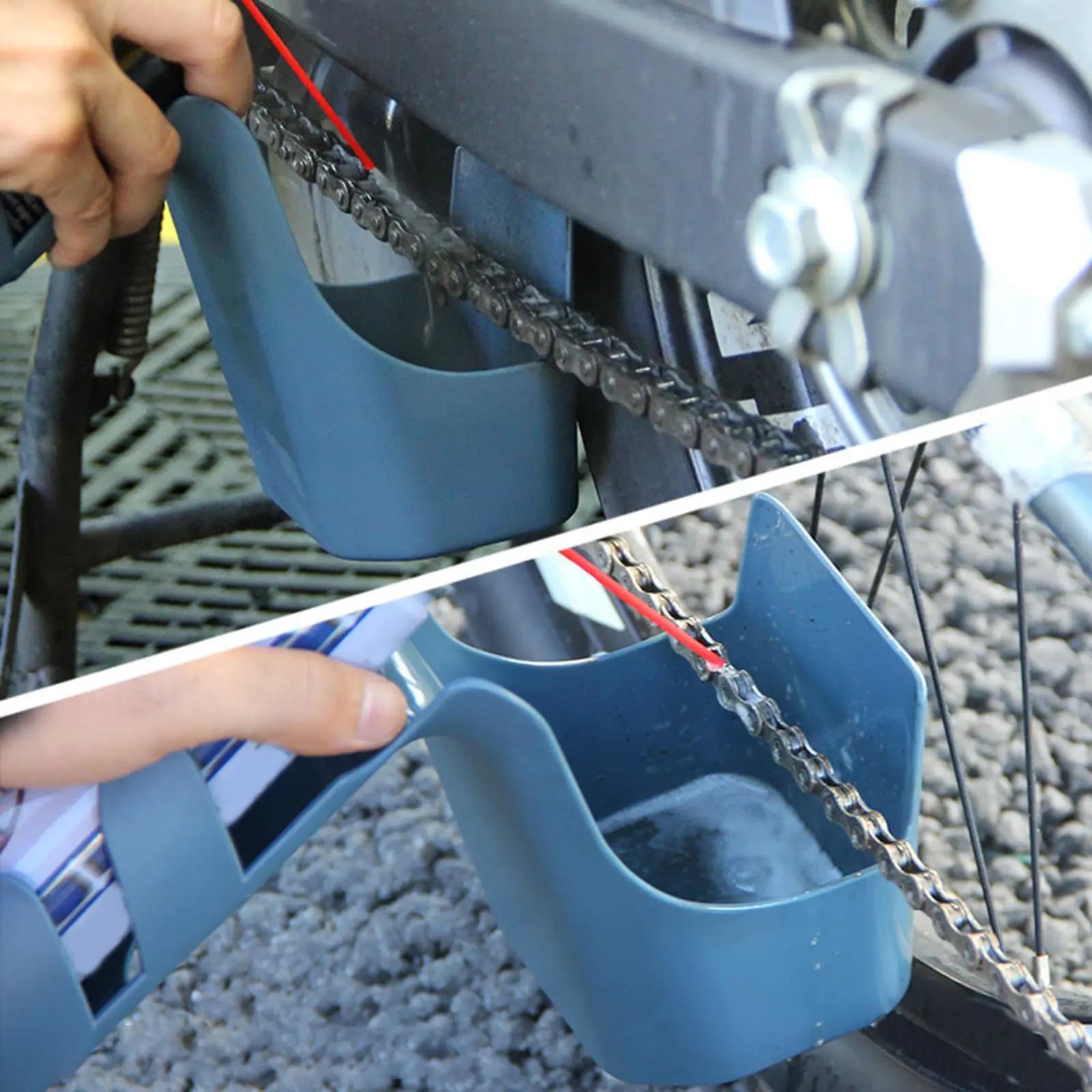 Bike Chain Cleaning Tool Splash Proof Oil Box for Bicycle Cleaning Set and Motorcycle Chain Cleaning Brush Use