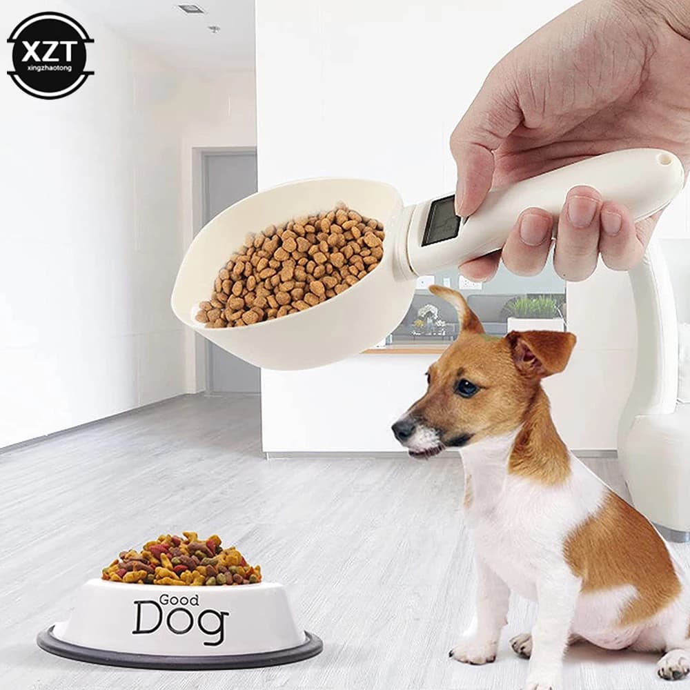 Strumento di misurazione elettronico per bilancia per alimenti per animali domestici per ciotola per alimentazione per cani e gatti Scooper staccabile preciso digitale con display a LED