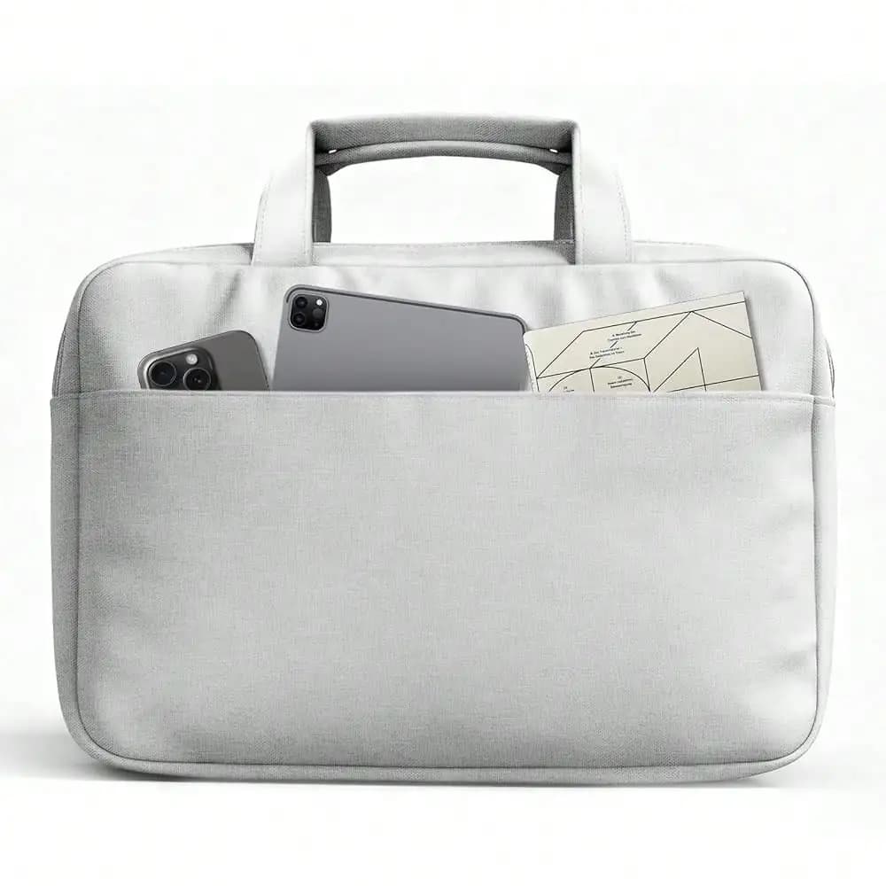 Custodia per laptop portatile, custodia protettiva resistente all'acqua con tasca frontale, maniglia retrattile, borsa per computer da 15,6 pollici