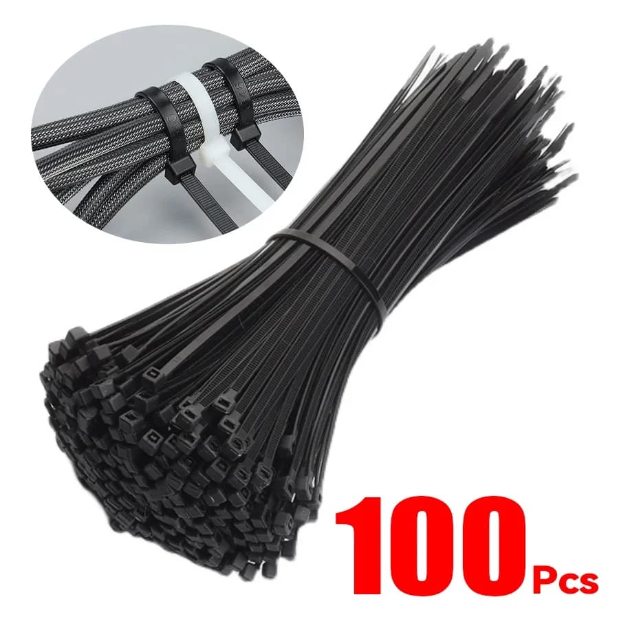 100 pz Fascette per cavi in nylon Fascette autobloccanti Cinghie Cavi regolabili Anello di fissaggio Home Office Fascette per cavi all'ingrosso