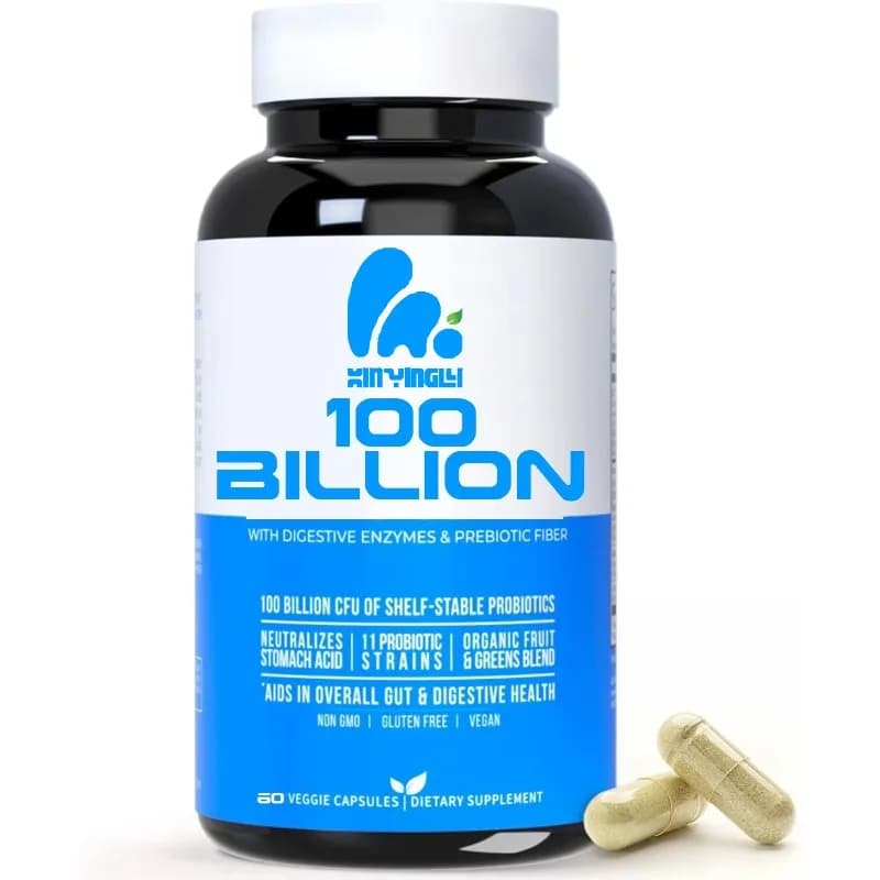 Integrators of digestive enzymes, capsules, probiotics, multivitamins, prebiotic fibers, 100 billion CFU fruit and vegetable mix