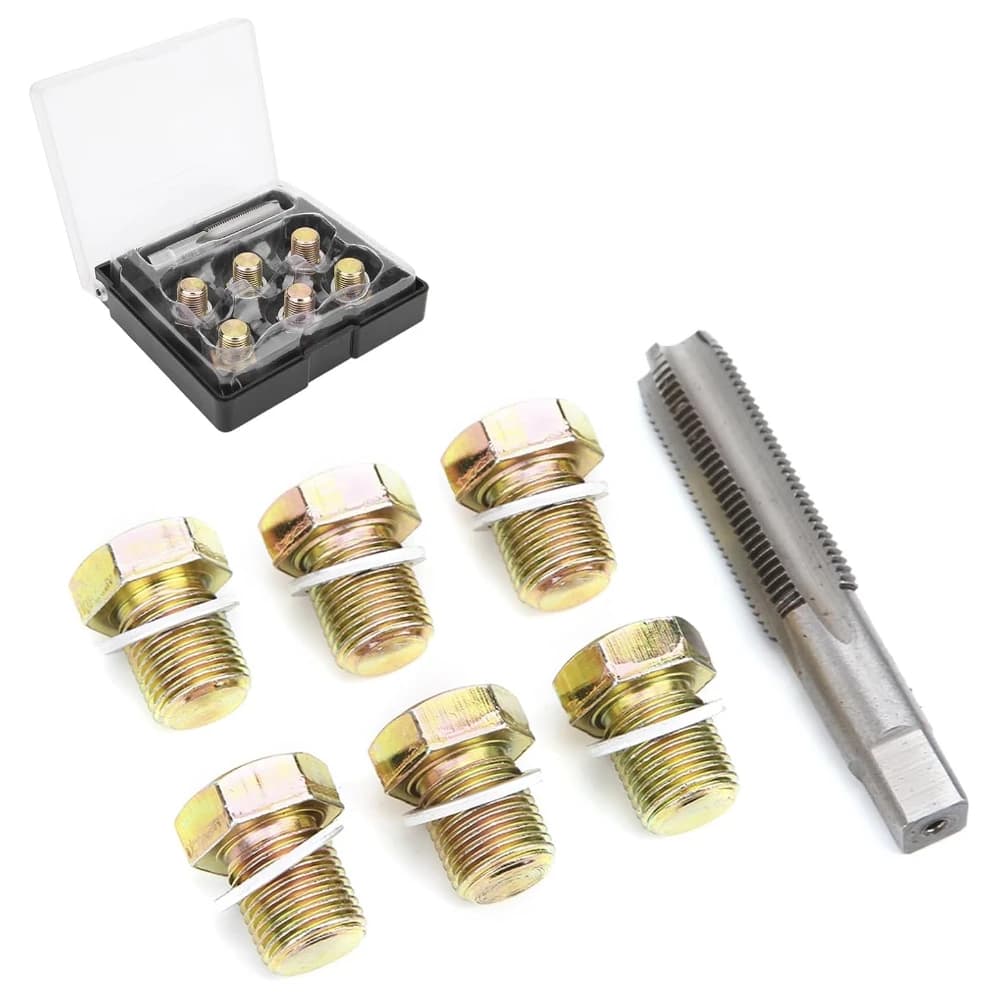 M13 X 1.25MM Oil Drain Plug Repair Kit Drain Plug Kit Oil Drain Plug Thread Repair Tool Kit Oil Pan Screws Rethread Tool