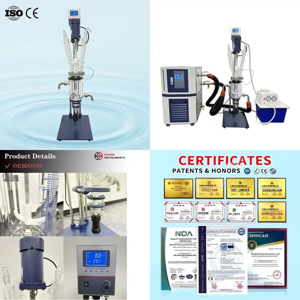 Reattore Chimico da Laboratorio in Vetro Borosilicato Incamiciato con Serbatoio a Pressione e Pompa, 1L