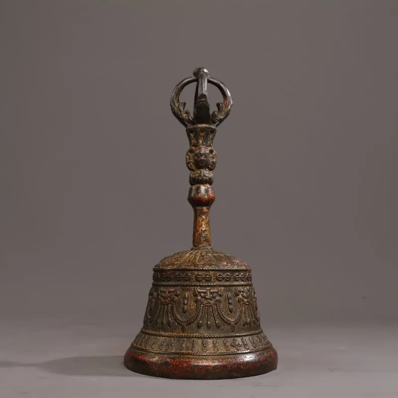 Old Tibetan Buddhism Vajra Bell Meditation Ritual Objects Buddha Shrine Desktop Decorative Ornament