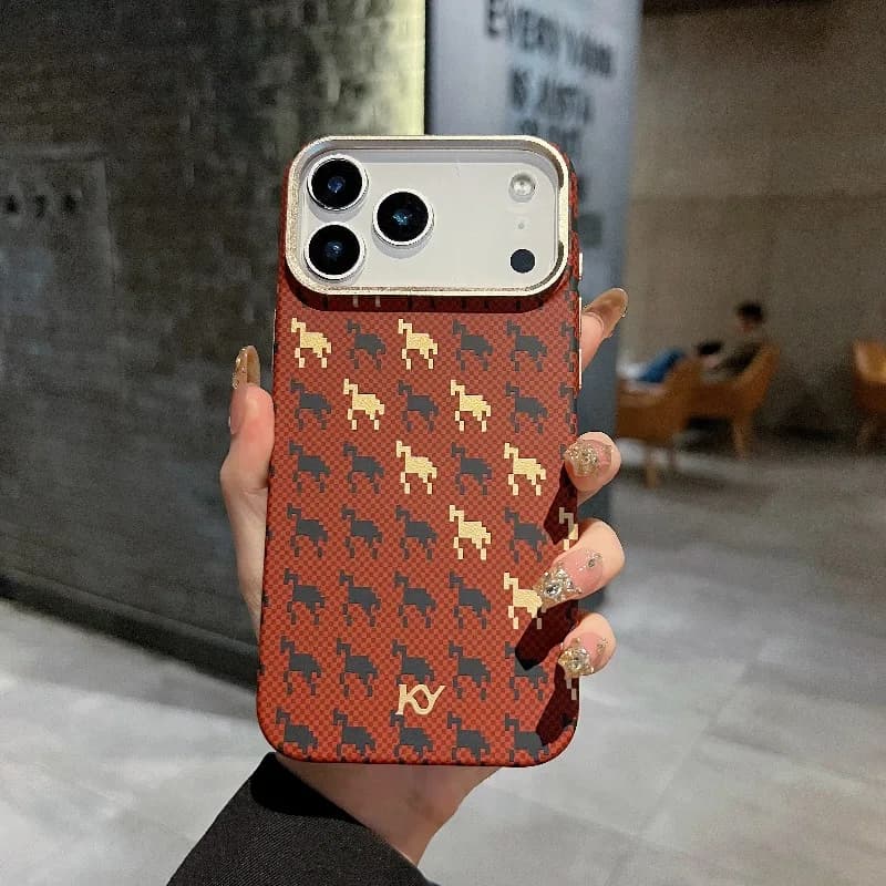 Creative Carbon Fiber Texture for Magsafe Phone Case for IPhone 18 17 Air 16 15 Pro Max Magnetic Wireless Charging Hard PC Cover