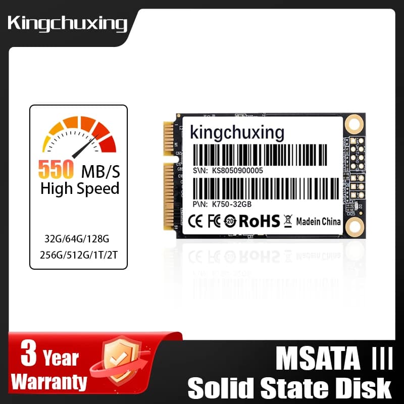 Kingchuxing Ssd MSATA SSD 2TB Disco a stato solido 1TB 512GB 256GB 128GB Disco rigido per laptop Notebook SSD52777