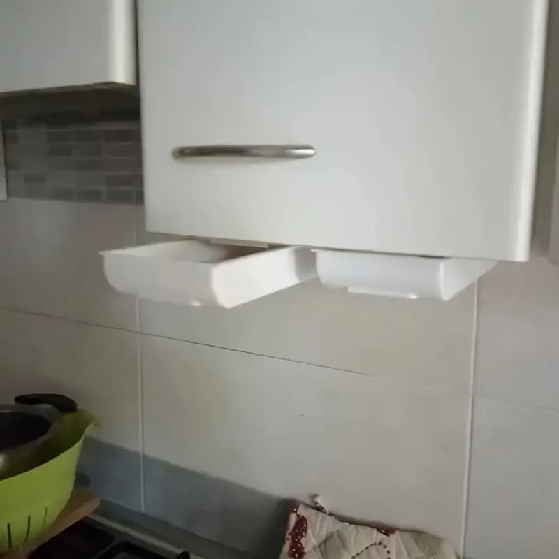 Scatola portaoggetti nascosta sotto il tavolo, organizer con scomparto scorrevole per l'organizzazione della scrivania in casa, ufficio, scuola, sala studio.