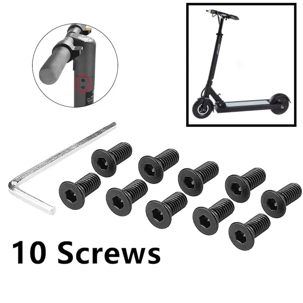 1 Set di bulloni per scooter elettrico per Ninebot ES1 E ES4 Kit di viti di montaggio da barra a base Bulloni in acciaio inossidabile con chiave nera