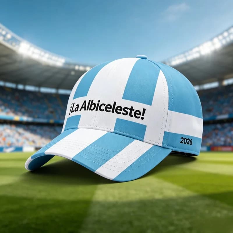 Cappellino da Baseball Estivo Argentina 2026 con Stampa 3D, Asciugatura Rapida, Traspirante, Unisex, per Tifosi di Calcio, Sport all'Aperto, Palestra, Corsa