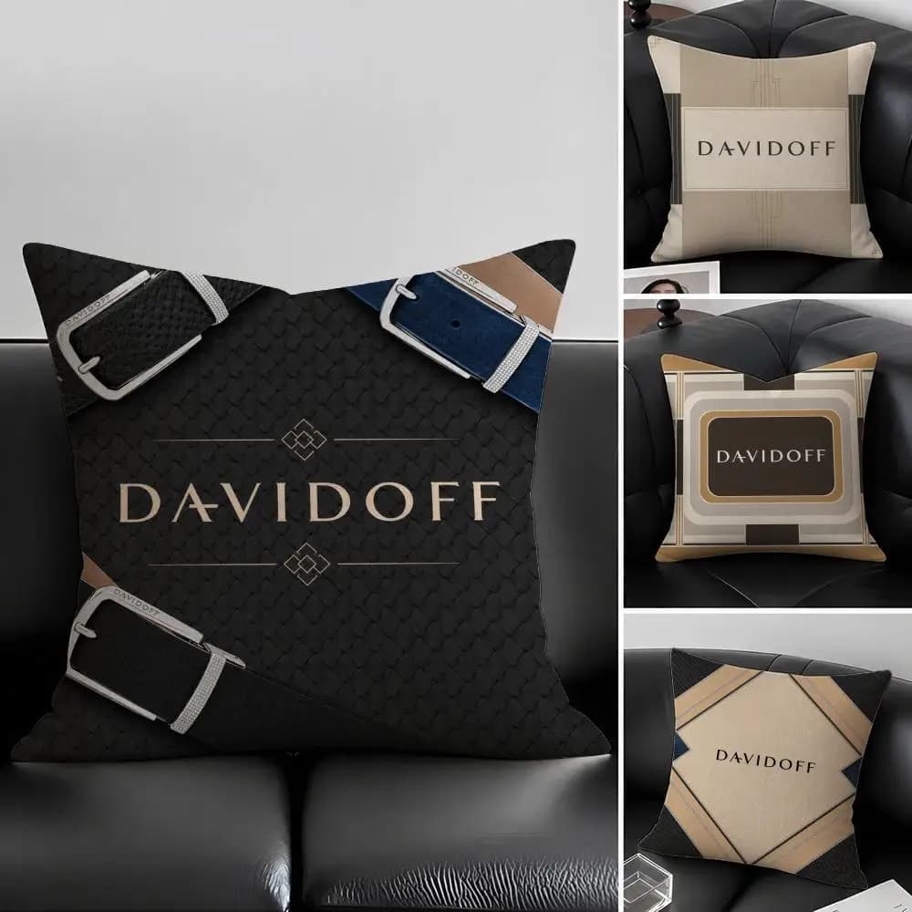 Brand Davidoff Italy Cushion Cover Natural Linen Pillowcase Set, All-in-One Decor for Sofa, Bedroom & Chair